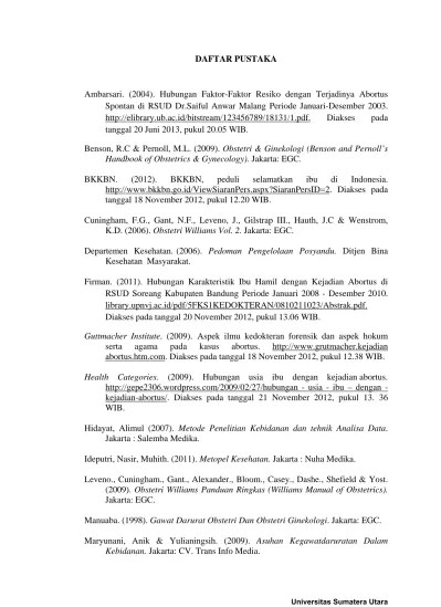 Hubungan Usia Ibu dan Paritas Ibu dengan Kejadian Abortus di RSUD  Dr.Pirngadi Medan