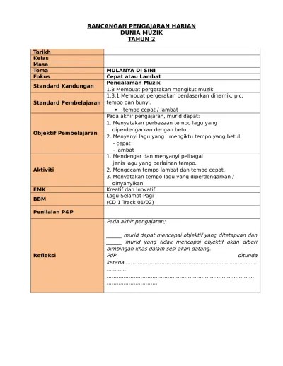 11. Pengan Muzik (Cepat atau lambat)