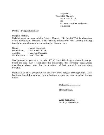 4 Contoh Surat Pengunduran Diri dari Organisasi (OSIS) Terbaru Format Word
