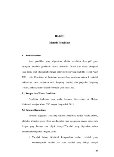 Pengaruh penjualan tidak langsung (online) dan penjualan langsung (offline)terhadap  Minat beli konsumen teaveeshop Di medan