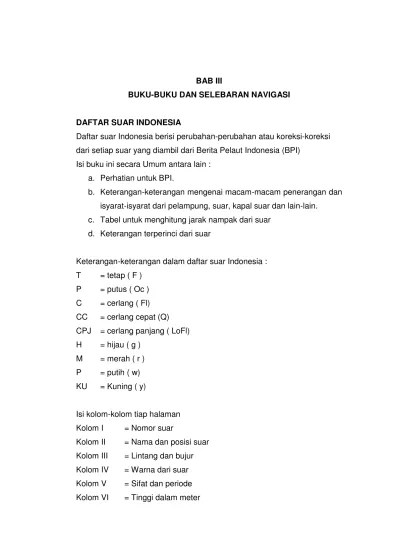 Materi Diklat BP3IP ILMU PELAYARAN DATAR BAB III