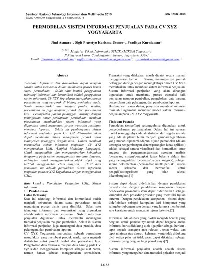 Top PDF Sistem Informasi Penjualan pada CV. WIDYAJASA. - 123dok.com