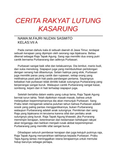 Perancangan Buku Komik Cerita Rakyat Lutung Kasarung