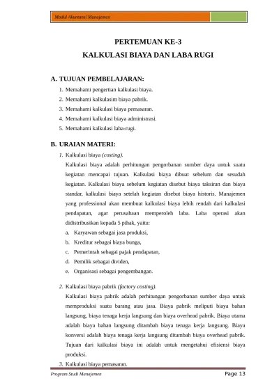 Biaya Variable dan Absorpsi dan Pengguna