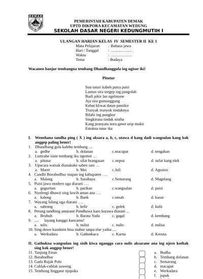 Top PDF Soal Bahasa Jawa Kelas 4 - 123dok.com