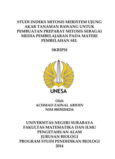 STUDI INDEKS MITOSIS MERISTEM UJUNG AKAR