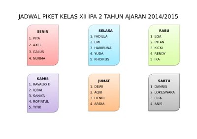 13. JADWAL PIKET KEBERSIHAN