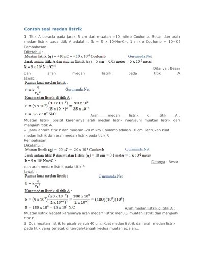 Contoh soal medan listrik docx