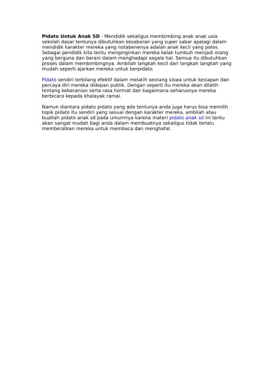 Pidato Untuk Anak SD doc