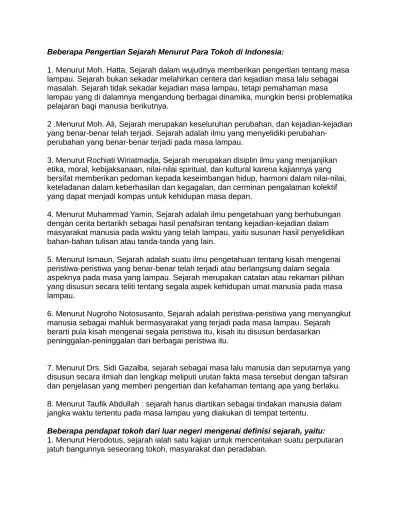 Beberapa Pengertian Sejarah Menurut Para (1)