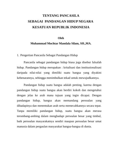 Makalah Pancasila sebagai Pandangan Hidu
