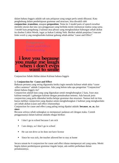 Sebab akibat antar perspektif dalam