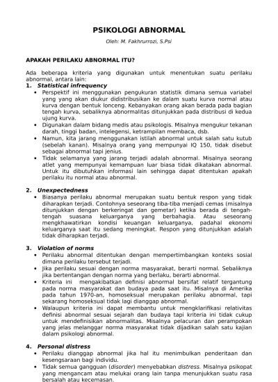 PSIKOLOGI ABNORMAL APAKAH PERILAKU ABNOR
