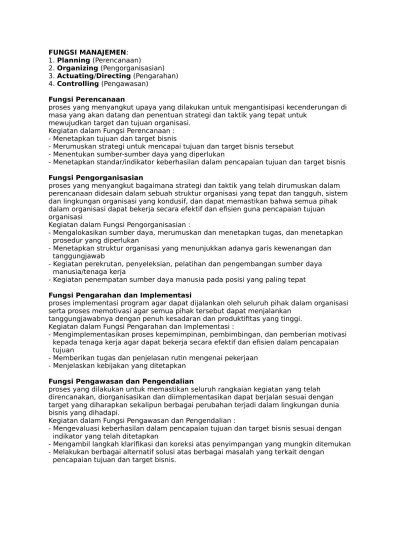 FUNGSI MANAJEMEN dalam kegiatan sekolah