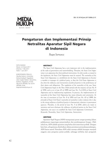 Top PDF Asas Netralitas Aparatur Sipil Negara Pada Pemilukada (Studi  Penerapan Pasal 2 Huruf F UU RI Nomor 5 Tahun 2014 Tentang Netralitas ASN  di Kabupaten Tulungagung) - 123dok.com