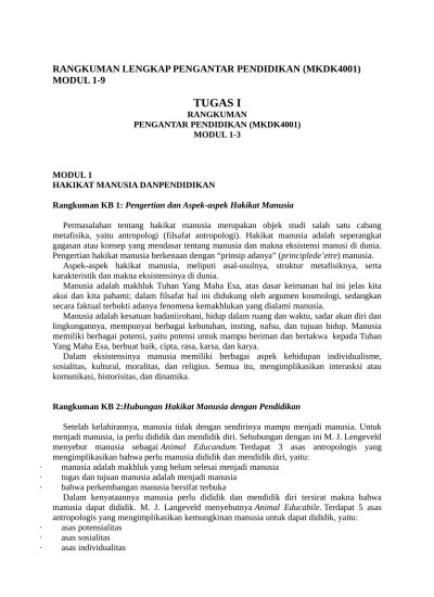 RANGKUMAN LENGKAP PENGANTAR PENDIDIKAN M