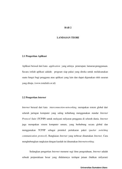 BAB 2 LANDASAN TEORI 2.1 Pengertian Aplikasi - Aplikasi Try Out Snmptn  Online Berbasis Web Dengan Menggunakan PHP Dan MYSQL