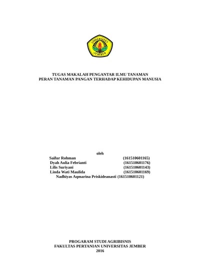 TUGAS MAKALAH PENGANTAR ILMU TANAMAN