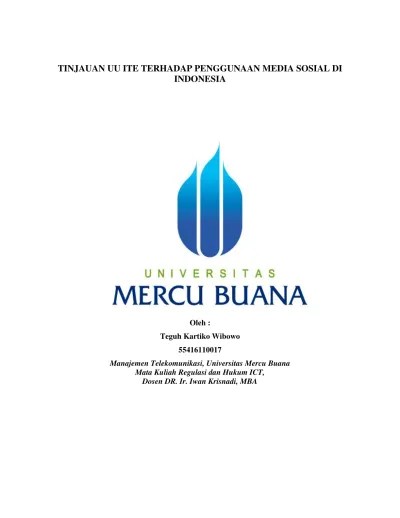 TINJAUAN UU ITE TERHADAP PENGGUNAAN MEDI