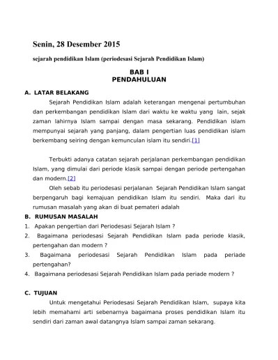 Senin 28 Desember 2015 sejarah pendidika