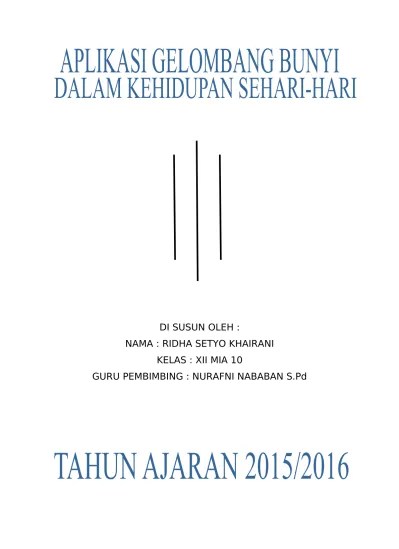 makalah fisika aplikasi gelombang bunyi.