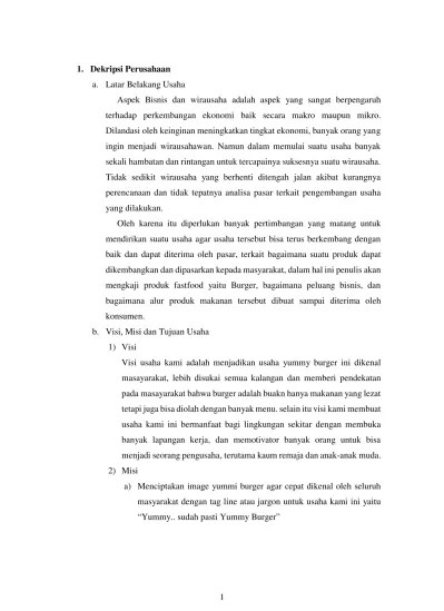 Proposal Usaha Yummy Burger Indo