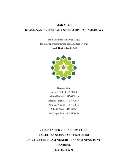 MAKALAH KEAMANAN SISTEM PADA SISTEM OPER