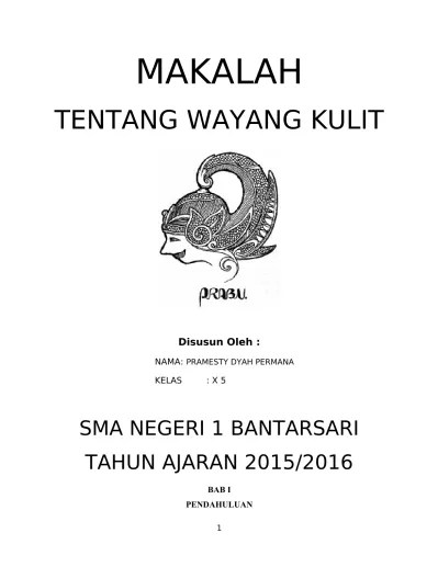 Top PDF MAKALAH TENTANG WAYANG KULIT (1) - 123dok.com