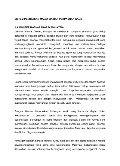 Top PDF Sumbangan Sistem Pendidikan Kepada Perpaduan Kaum - 123dok.com