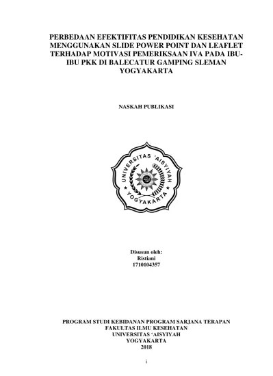 EFEKTIFITAS PENDIDIKAN KESEHATAN DENGAN MENGGUNAKAN MEDIA LEAFLET DAN MEDIA  SLIDE POWER POINT TERHADAP Efektifitas Pendidikan Kesehatan Dengan  Menggunakan Media Leaflet Dan Media Slide Power Point Terhadap Perubahan  Pengetahuan, Sikap Dan Perilaku Deteks