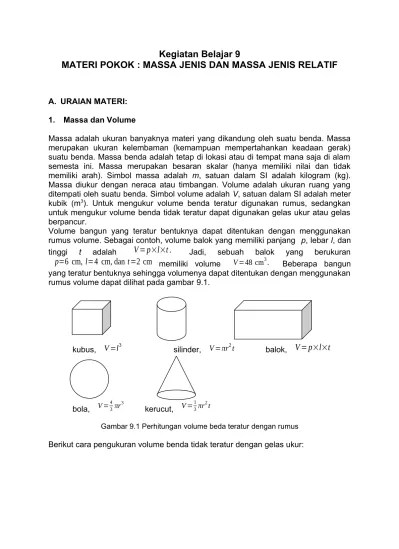 Massa Jenis &amp; Massa Jenis Relatif