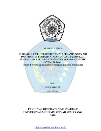 Satuan Acara Penyuluhan. Pemantauan Jentik dan Pemberantasan Sarang Nyamuk  (PSN) : Siswa kelas 5 SDN yang berjumlah 31 orang
