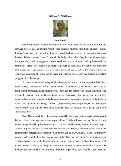 NORMAL Vs ABNORMAL - STAIN Kudus Repository