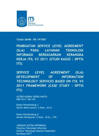 Top PDF INFORMATION TECHNOLOGY SERVICES BASED ON ITIL V3 2011 FRAMEWORK  (CASE STUDY : DPTSI ITS) - 123dok.com