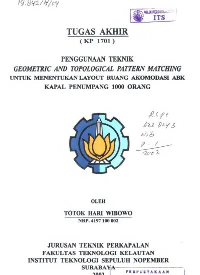 Top PDF TUGAS AKHIR - Penggunaan Teknik Geometric And Topological Pattern  Matching Untuk Menentukan Layout Ruang Akomodasi Abk Kapal Penumpang 1000  Orang - ITS Repository - 123dok.com