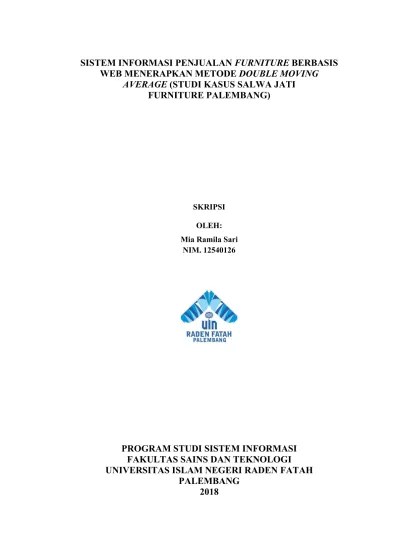 SISTEM INFORMASI PENJUALAN FURNITURE BERBASIS WEB MENERAPKAN METODE DOUBLE  MOVING AVERAGE (STUDI KASUS SALWA JATI FURNITURE PALEMBANG) - eprint UIN  Raden Fatah Palembang