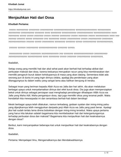 Menjauhkan Hati dari Dosa