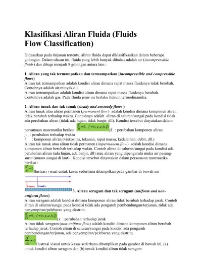 Klasifikasi Aliran Fluida (Fluids Flow Classification)