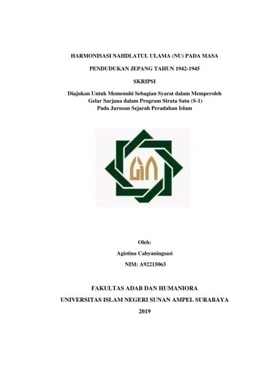 Harmonisasi Nahdlatul Ulama (NU) pada masa pendudukan Jepang tahun 1942-1945