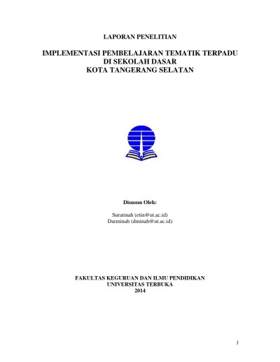 Top PDF Implementasi Pembelajaran Tematik Terpadu Di Sekolah Dasar Kota  Tangerang Selatan - 123dok.com
