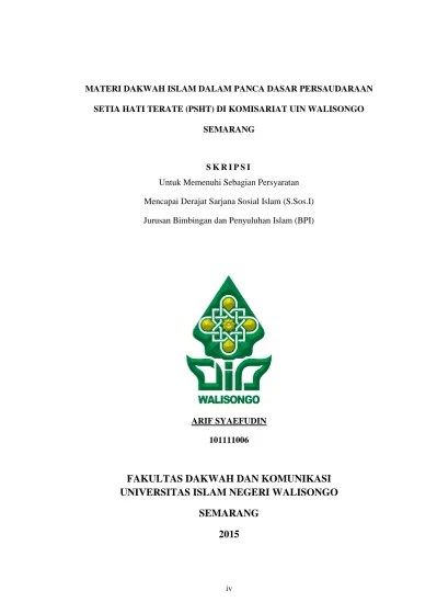 BAB II AJARAN PANCA DASAR BELA DIRI PENCAK SILAT PERSAUDARAAN SETIA HATI  TERATE DAN PENDIDIKAN ISLAM