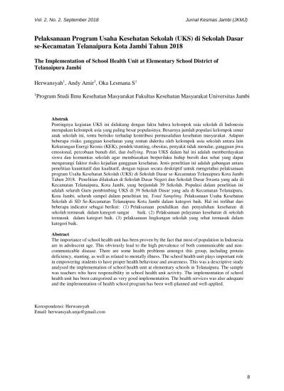 IbM KELOMPOK USAHA KESEHATAN SEKOLAH (UKS) TINGKAT SEKOLAH DASAR