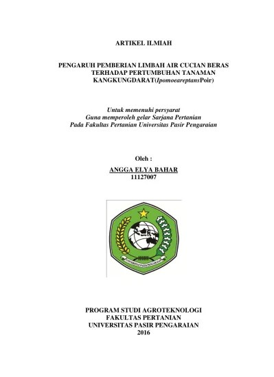 Top PDF Pengaruh Pemberian Limbah Air Cucian Beras Terhadap Pertumbuhan  Tanaman Kangkung Darat(ipomoea Reptanspoir) - 123dok.com