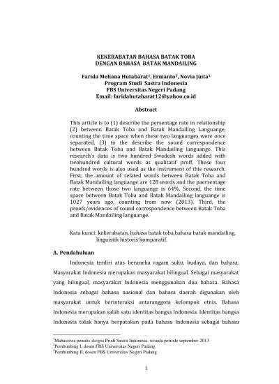 Metafora Emosi dalam Bahasa Batak Toba