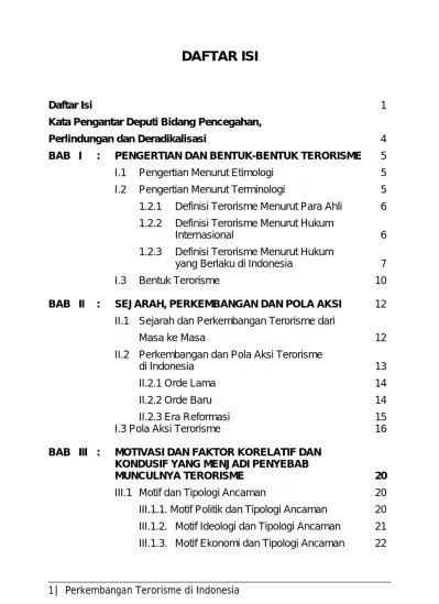 Perkembangan Terorisme di Indonesia