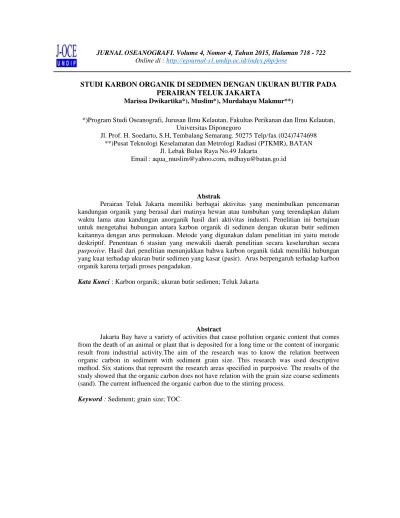 Top PDF Studi Karbon Organik Di Sedimen Dengan Ukuran Butir Pada Perairan  Teluk Jakarta - 123dok.com