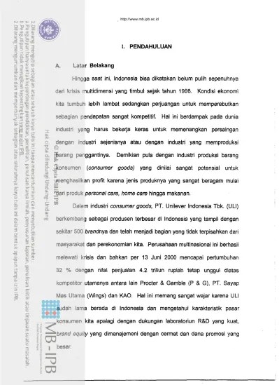 D. PENDAHULUAN Hingga saat ini, lndonesia bisa dikatakan belum pulih  sepenuhnya