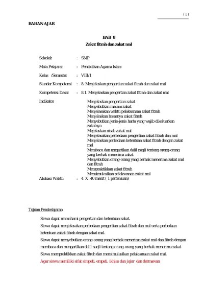 BAB 8 Zakat fitrah dan zakat mal. : 8.1. Menjelaskan pengertian zakat  fitrah dan zakat mal