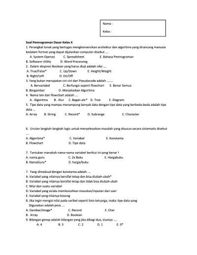 Top PDF Soal Pemrograman Dasar Kelas X.docx - 123dok.com