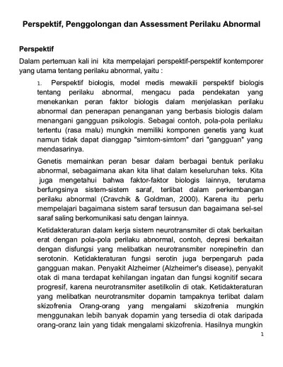 Perilaku Abnormal PPT Psikologi Umum